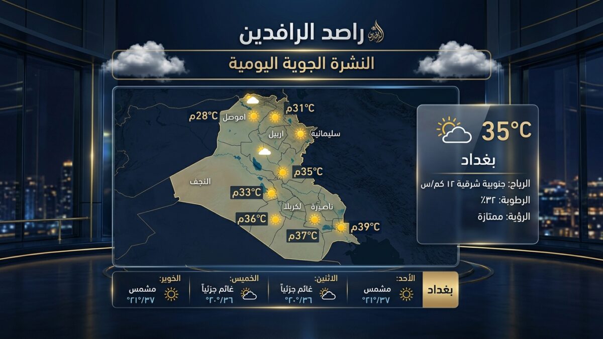 النشرة الجوية اليومية - راصد الرافدين
