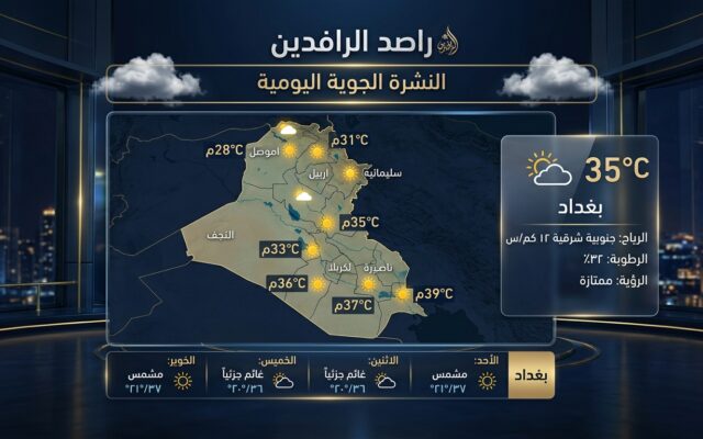 النشرة الجوية اليومية - راصد الرافدين
